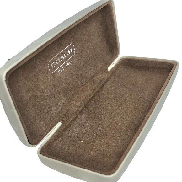 Coach Authentic White Eyeglass Case 7" Hard Shell EUC - Picture 7 of 9
